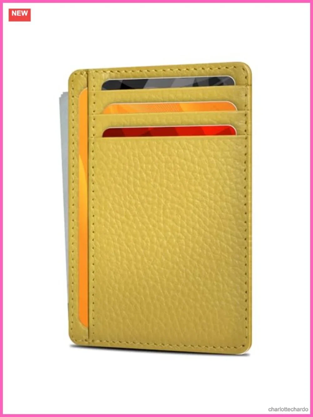 Slim Minimalist Leather Wallet RFID Blocking Front Pocket Card Holder Cowhide